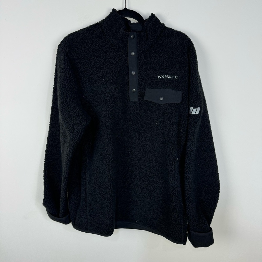 Port Authority Wanzek T-Snap Fleece Sherpa Pullover Black Cozy Warm Winter